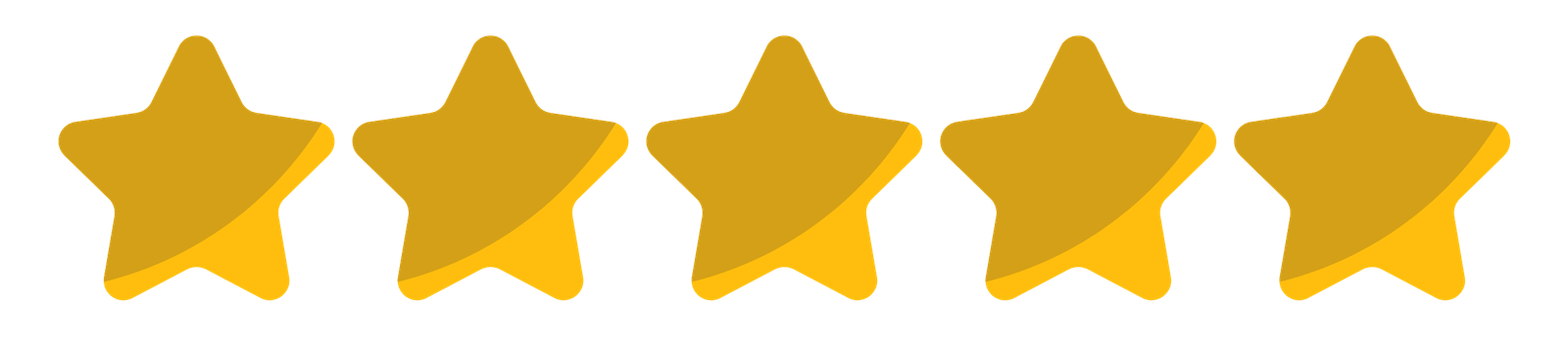 Cinq étoiles sur fond transparent. Elles témoignent de la qualité du service fourni par Équilibre Nutrition.